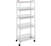 Этажерка-стеллаж для хранения ЗМИ Ладья 25КС 4 полки с колёсами цвет серый Э443С