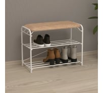 Обувница-этажерка для обуви ЗМИ Альфа 23С 2 полки 6 пар обуви цвет белый ПДОА23С Б