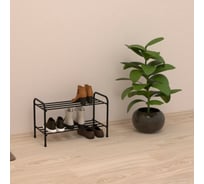 Обувница / Этажерка для обуви ЗМИ Альфа 22 / 2 полки / 6 пар обуви / цвет черный ПДОА22 Ч ПДОА22  Ч