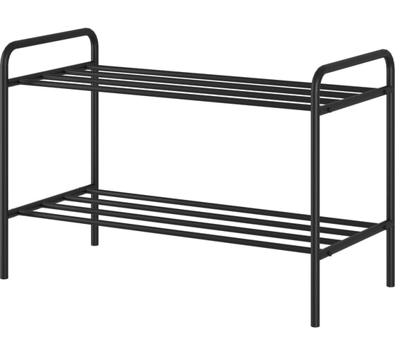 Обувница / этажерка для обуви ЗМИ Альфа 22, 2 полки, 6 пар обуви, цвет черный ПДОА22Н Ч