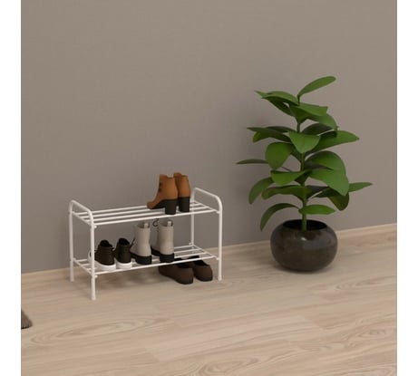 Обувница / Этажерка для обуви ЗМИ Альфа 22 / 2 полки / 6 пар обуви / цвет белый ПДОА22 Б ПДОА22  Б