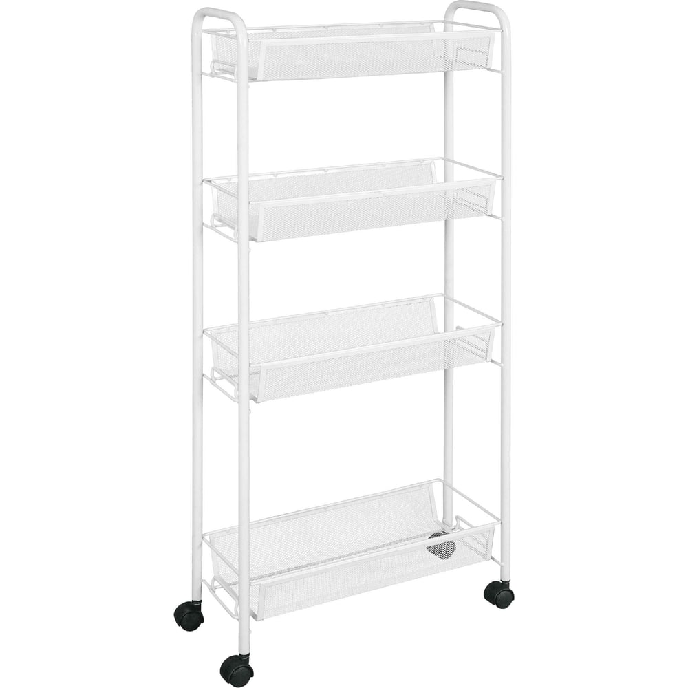 Этажерка Стеллаж для хранения ЗМИ Ладья 14К 4 полки с колёсами цвет ...
