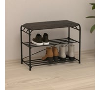 Обувница-этажерка для обуви ЗМИ Альфа 23С 2 полки 6 пар обуви цвет черный ПДОА23СЧ