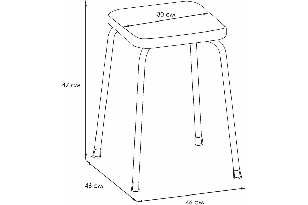 Табурет квадратный на металлокаркасе