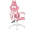 Кресло игровое Бюрократ Knight Kitty/F W Fabric розовое/молочное, пластиковая крестовина, белая подставка для ног 2079448 1