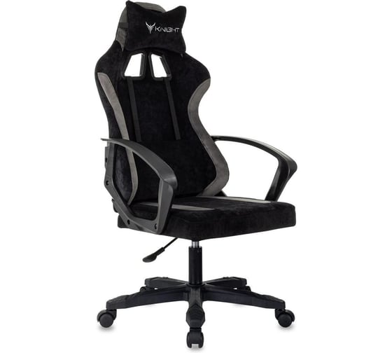 Кресло игровое Бюрократ Knight Optimum черное/серое, пластиковая крестовина 2056572
