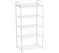Обувница-этажерка для обуви ЗМИ Альфа 15 5 полок 8 пар обуви цвет белый ПДОА15Б