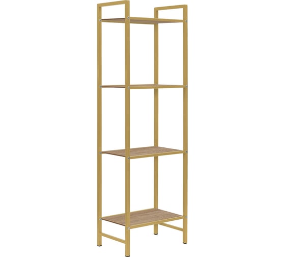 Стеллаж GreenWeen ALTO SMART, золотой, ЛДСП Дуб Каселла, 45x30x145 мм GW-ALTO-SMART-450G-LD-R