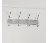 Вешалка Доляна Шах на 4 двойных крючках 32x13x5,6 см цвет хром 4686345
