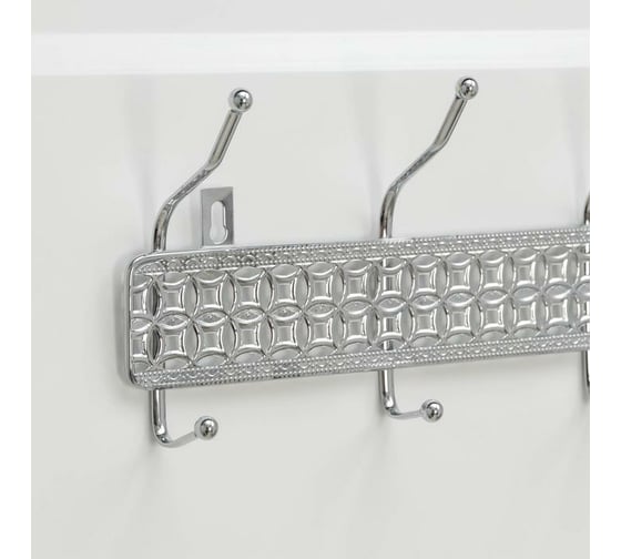 Вешалка Доляна Витая на 4 двойных крючках 32,5x13x6 см цвет хром 6894939