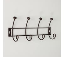 Вешалка Доляна Луара на 4 двойных крючках 31,5x14x7,5 см цвет коричневый 7393135