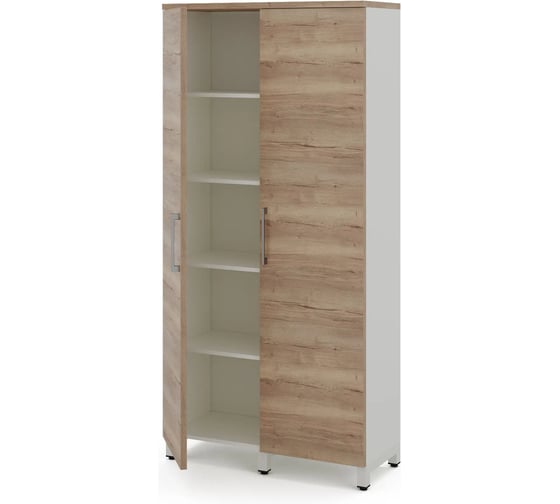 Шкаф распашной  HR/5-90/40/M white/natural Kobor 221091