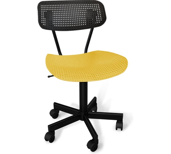 Стул офисный Sheffilton SHT-ST85/S121М, желтый/черный/черный муар 5789354401