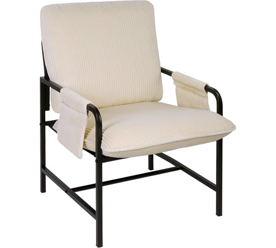 Кресло BRABIX Gentle LC-300, ЛОФТ, пружинный блок, ткань велсофт (плюш), молочное 533144