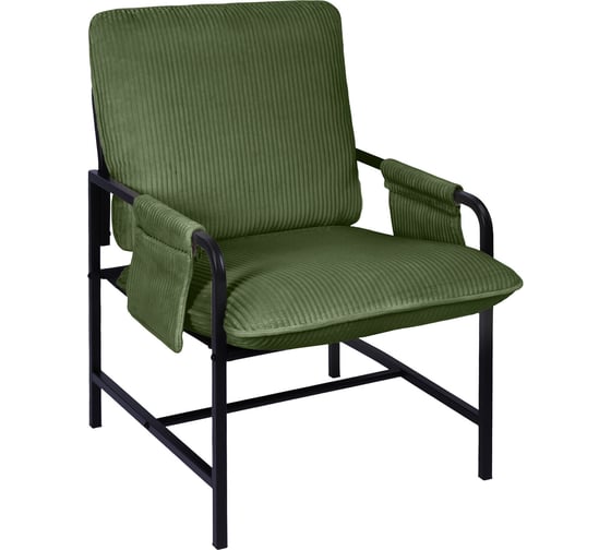 Кресло BRABIX Gentle LC-300, ЛОФТ, пружинный блок, ткань велсофт (плюш), оливковое 533145