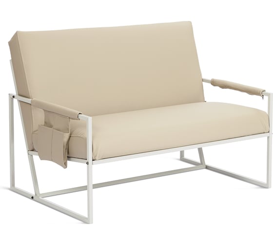 Диван Tetchair Чарли Люкс/Charli Lux металл белый, экокожа люкс модерн 13-02, кремовый 25840