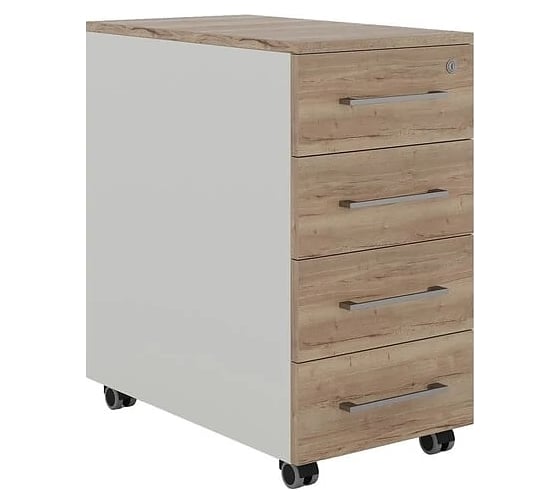 Тумба мобильная Kobor TМ4-40/80 white/natural 220661