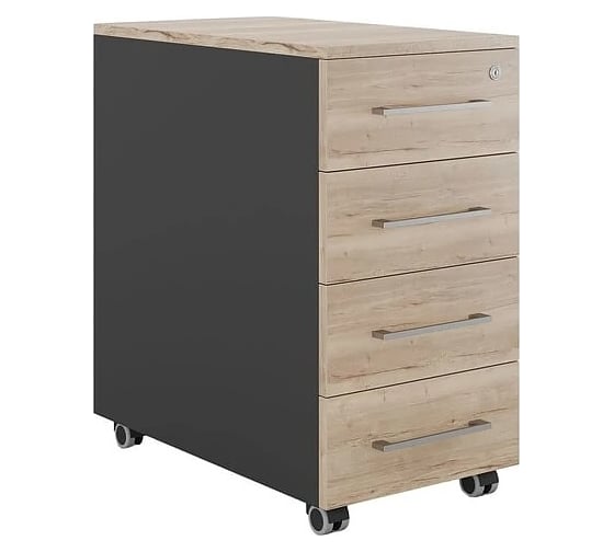 Тумба мобильная Kobor TМ4-40/70 black/natural 220588