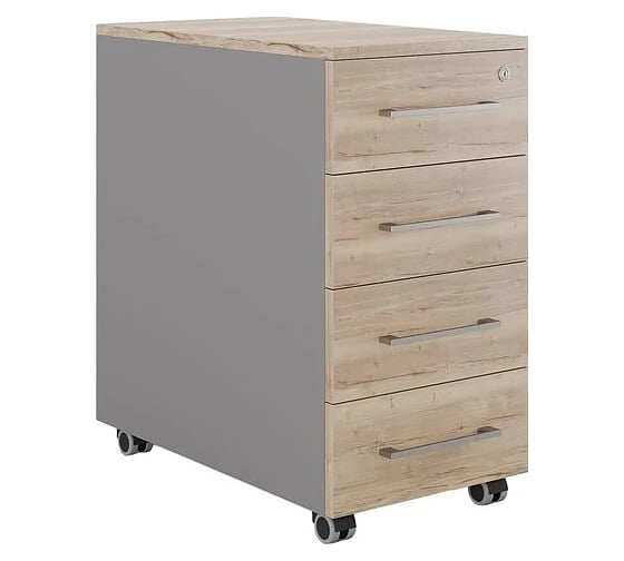 Тумба мобильная Kobor TМ4-40/80 aluminum/natural 220637