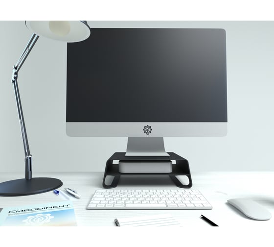 Алюминиевая подставка для мониторов и Mac EMBODIMENT черная EMB-MS-FS-B