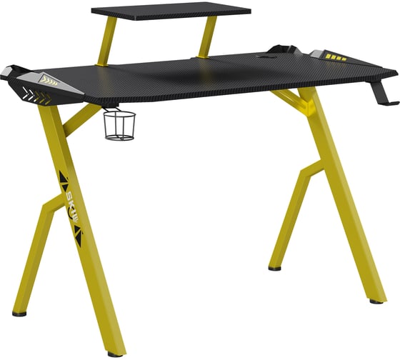 Игровой компьютерный стол SKYLAND CTG-001 черный/желтый 1200x600x750 SKILLL 00-07066862