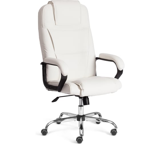 Кресло Tetchair Бергамо/Bergamo хром (22) Экокожа LUX Classic, белый 26090