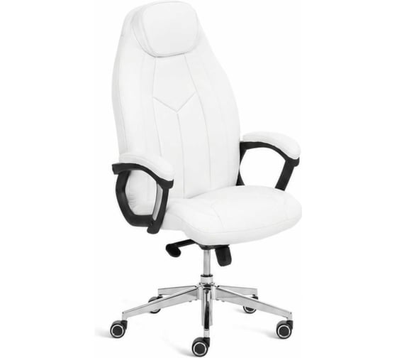 Кресло Tetchair Босс Люкс/Boss Lux (26) хром Экокожа LUX Classic, белый 25931