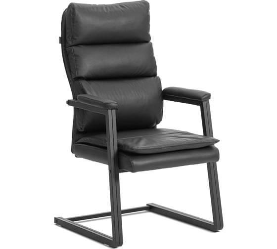 Кресло Tetchair Планет C/Planet S (на полозьях) кож/зам, черный 25930