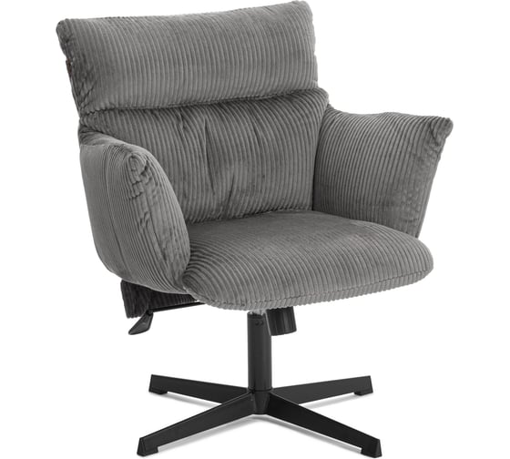 Кресло Tetchair Флаффи/Fluffy крестовина 64см, вельвет, серый 25980