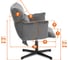 Кресло Tetchair Флаффи/Fluffy крестовина 64см, вельвет, серый 25980 10