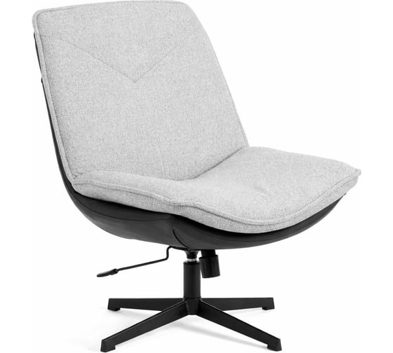 Кресло лаунж Tetchair Космо/Cosmo велюр/букле/экокожа, vt шейп серый/черный 26225