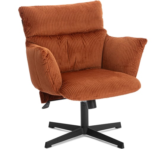 Кресло Tetchair Флаффи/Fluffy крестовина 64см, вельвет, оранжевый 25979