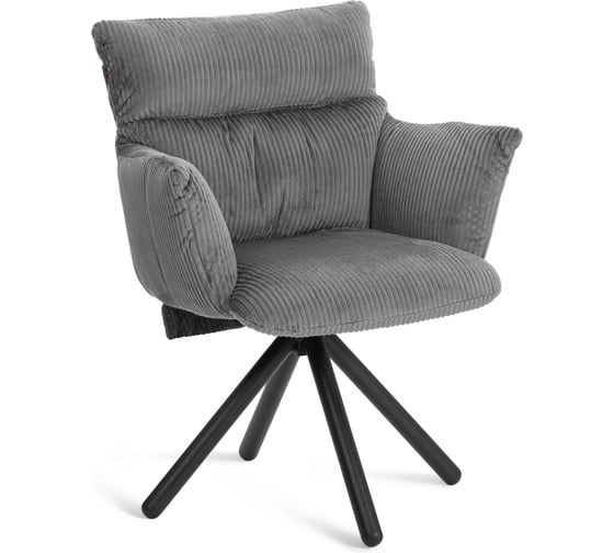 Кресло Tetchair Флаффи/Fluffy опора 360 Д40, вельвет, серый 25975