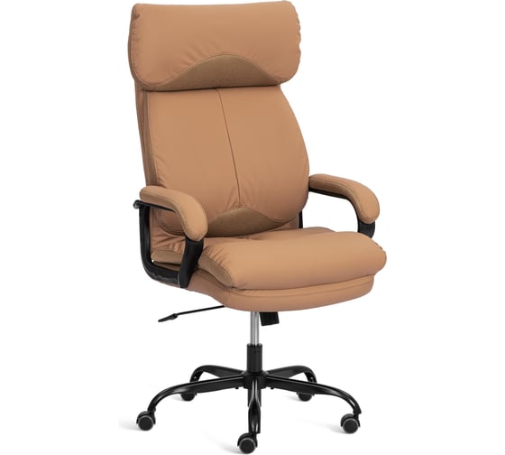 Кресло TetChair Дюк МеталБл/Duke metal BL, кожзам, светло-коричневый/бронзовый 25887 1