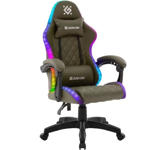 Игровое кресло Defender Energy Темно-зеленый,RGB,класс 4,PU 64885