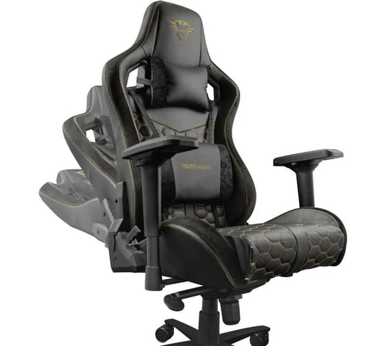 Компьютерное игровое кресло Trust Resto GXT 712 23784 черное кожзам Б0051859
