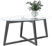 Журнальный стол Мебелик Престиж серый графит, стекло, прозрачный 006817