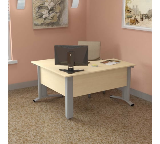 Эргономичный стол ФЕЛИКС Система-M 140x120x74.5 см клен ПК-ССМ-СТЭ140x120П/РД-В1-99