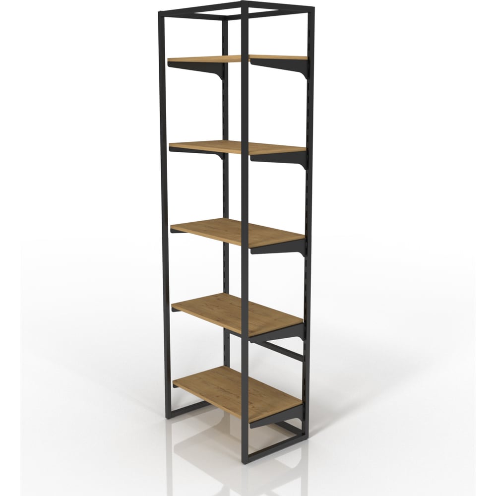 Стеллаж ПК МАГС РЕЗИДЕНТ 5 полок 175x55x35 см черный матовый/бунратти ...