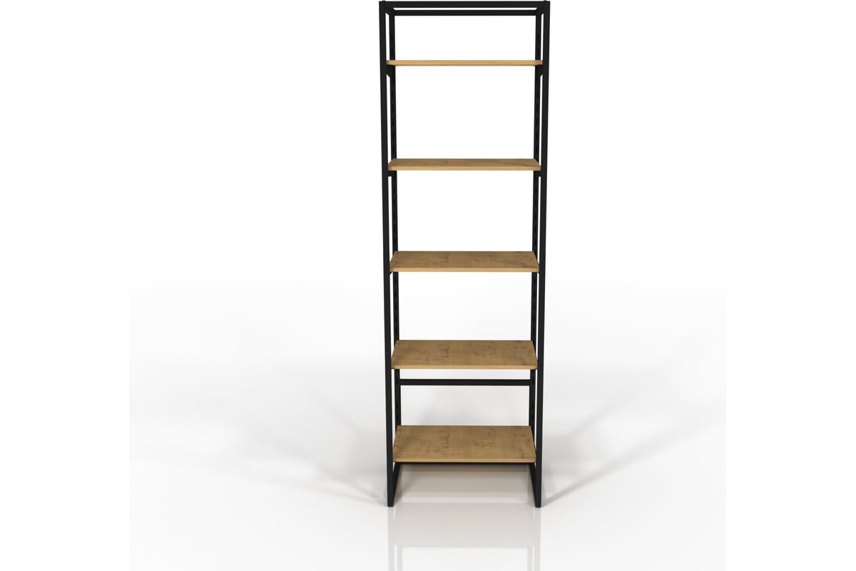 Стеллаж ПК МАГС РЕЗИДЕНТ 5 полок 175x55x35 см черный матовый/бунратти ...