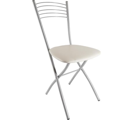 Складной стул ццц.Стулья.Сайт мягкий металлический серебристо-кремовый 423554