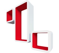 Комплект полок QWERTY Рио 42,5x21x10 см, 17x17x10см, 17x17x10см, толщина 1,8 см 72004