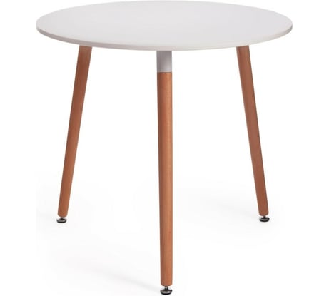 Стол Tetchair MARS T1004 МДФ/дерево, 80x80x75 см, White белый / Natural натуральный 15186