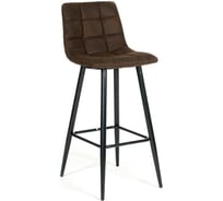 Барный стул Tetchair SPICE 8078 металл, ткань наппа, 51x42x104 см, темно-коричневый/черный 13292