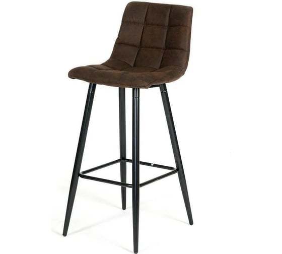 Барный стул Tetchair SPICE 8078 металл, ткань наппа, 51x42x104 см, темно-коричневый/черный 13292
