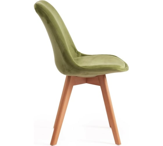Стул Tetchair TULIP SOFT 74 вельвет/дерево, 54x47x83 см, зеленый HLR 54/натуральный, 4 шт 15219