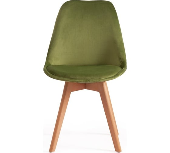 Стул Tetchair TULIP SOFT 74 вельвет/дерево, 54x47x83 см, зеленый HLR 54/натуральный, 4 шт 15219