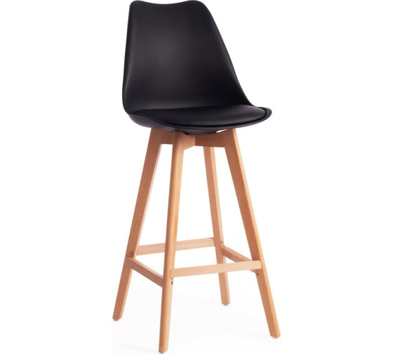 Барный стул Tetchair TULIP BAR C1014H пластик/дерево, 57x48x104 см, черный 3010/натуральный, 4 шт 15204 1