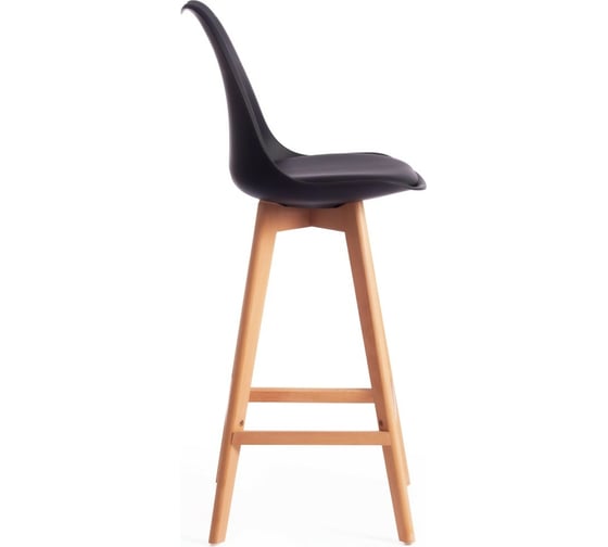 Барный стул Tetchair TULIP BAR C1014H пластик/дерево, 57x48x104 см, черный 3010/натуральный, 4 шт 15204