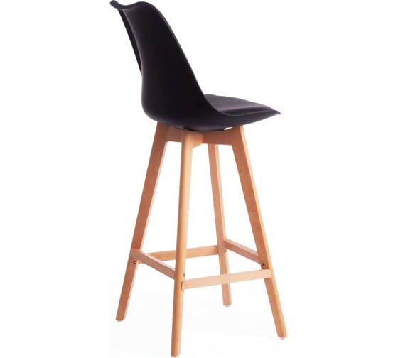 Барный стул Tetchair TULIP BAR C1014H пластик/дерево, 57x48x104 см, черный 3010/натуральный, 4 шт 15204